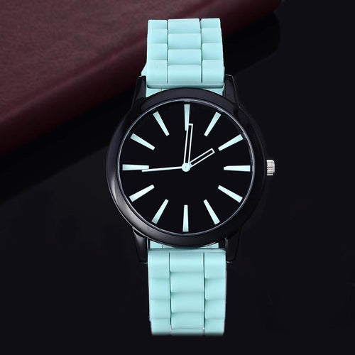 Silicone watch geneva women quartz relojes casual fashion sports watch 9 colors relojes unisex hot sale round dial wristwatch