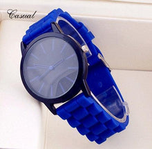 Load image into Gallery viewer, Silicone watch geneva women quartz relojes casual fashion sports watch 9 colors relojes unisex hot sale round dial wristwatch