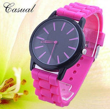 Load image into Gallery viewer, Silicone watch geneva women quartz relojes casual fashion sports watch 9 colors relojes unisex hot sale round dial wristwatch