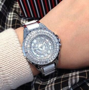 2017 NEW women fashion watch luxury Rose gold crystal diamond bracelet watches Ceramic Strap dress watch women rhinestone watch