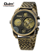 Load image into Gallery viewer, Oulm Gold Quartz Watch Military Full Steel Watches Large Big Golden Mens Watches Top Brand Luxury Wristwatch relojes hombre