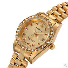 Load image into Gallery viewer, Luxury Crown Brand Watch Full Gold Steel Clock Fashion Ladies Male Couple Hight Grade Water Resistant Calendar Diamond Watches