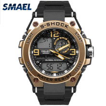 Load image into Gallery viewer, SMAEL Luxuly Men's Wrist Watch Gold Digital Watch Man Waterproof 50m LED Clock Man 1603 Digital Watch Man Sport Watch Shock