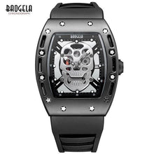 Load image into Gallery viewer, Baogela Mens Fashion Military Silicone Strap Rectangle Dial Skull Face Sport Quartz Wrist Watches BGL1612G-1
