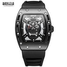 Load image into Gallery viewer, Baogela Mens Fashion Military Silicone Strap Rectangle Dial Skull Face Sport Quartz Wrist Watches BGL1612G-1