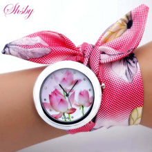 Load image into Gallery viewer, shsby new unique Ladies flower cloth wristwatch fashion women dress watch high quality fabric watch sweet girls Bracelet watch