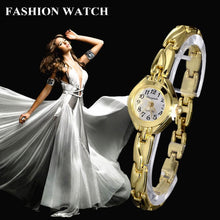 Load image into Gallery viewer, Women Watches Round Dial Hot Sale Gold Plate Watch Stainless Steel Quartz Hour Female Wrist watches elegant mujer hot relojes