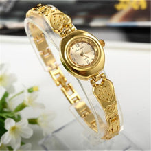Load image into Gallery viewer, Women Watches Round Dial Hot Sale Gold Plate Watch Stainless Steel Quartz Hour Female Wrist watches elegant mujer hot relojes