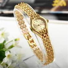 Load image into Gallery viewer, Women Watches Round Dial Hot Sale Gold Plate Watch Stainless Steel Quartz Hour Female Wrist watches elegant mujer hot relojes
