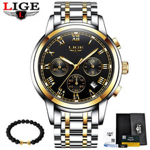 Load image into Gallery viewer, LIGE Men's Watches Military Luxury Brand Watch Mens Quartz Stainless Steel Clock Fashion Chronograph Watch Man Relogio Masculino