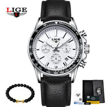 Load image into Gallery viewer, LIGE Mens Watches Top Brand Luxury Quartz Watch Hour Date Clock Fashion Casual Steel Watch Men Military Erkek Kol Saat
