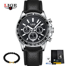 Load image into Gallery viewer, LIGE Mens Watches Top Brand Luxury Quartz Watch Hour Date Clock Fashion Casual Steel Watch Men Military Erkek Kol Saat