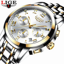 Load image into Gallery viewer, LIGE Men's Watches Military Luxury Brand Watch Mens Quartz Stainless Steel Clock Fashion Chronograph Watch Man Relogio Masculino