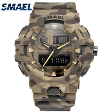 Load image into Gallery viewer, New Camouflage Military Watch SMAEL Brand Sport Watches LED Quartz Clock Men Sport Wristwatch 8001 Mens Army Watch Waterproof