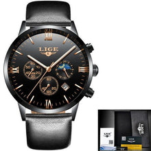 Load image into Gallery viewer, LIGE Top Luxury Brand Ultra-thin Business Quartz Watch Men's Casual Mesh Steel Gold Waterproof Sport Watch Man Relogio Masculino