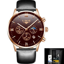 Load image into Gallery viewer, LIGE Top Luxury Brand Ultra-thin Business Quartz Watch Men's Casual Mesh Steel Gold Waterproof Sport Watch Man Relogio Masculino