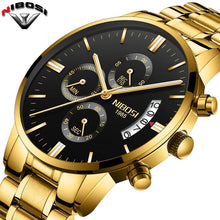 Load image into Gallery viewer, 2018 NIBOSI Gold Quartz Watch Top Brand Luxury Men Watches Fashion Man Wristwatches Stainless Steel Relogio Masculino Saatler