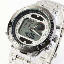 Load image into Gallery viewer, Men's Fashion Solar Powered Wristwatches Top Sports Watches Full Steel 30M Waterproof Analogue Digital LED Military Watches