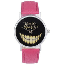 Load image into Gallery viewer, Watch OTOKY Willby WE ARE ALL MAD HERE Watch Evil Smile Emoji PU Leather Quartz Wrist Watches 161213 Drop Shipping