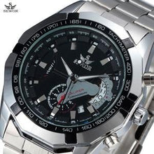 Load image into Gallery viewer, SEWOR Black Luxury Brand Automatic Mechanical Watch Stainless Steel Men's Military Sport Clock Male Wrist Watches For Men