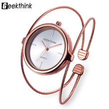 Load image into Gallery viewer, 2018 New Fashion Brand GEEKTHINK Quartz Watch Women Bracelet Ladies Rose Gold Watch Female Luxury Double Ring Steel Band Watces