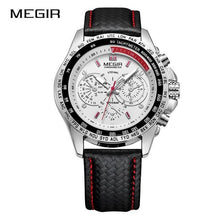 Load image into Gallery viewer, MEGIR Fashion Top Brand Sports Watches Men Leather Luxury Quartz Military Wrist Watch Waterproof Clock Male Relogios