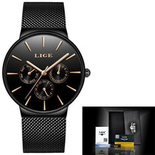 Load image into Gallery viewer, LIGE Mens Watches Top Luxury Brand Full steel Quartz Watch Men Sport Waterproof Watch Fashion Casual Clock Relogio Masculino+Box
