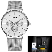 Load image into Gallery viewer, LIGE Mens Watches Top Luxury Brand Full steel Quartz Watch Men Sport Waterproof Watch Fashion Casual Clock Relogio Masculino+Box