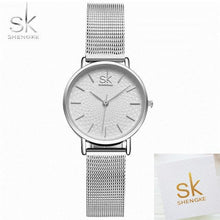 Load image into Gallery viewer, SK Women Watch Sliver Mesh Stainless Steel Watches Women Top Brand Luxury Casual Clock Ladies Wrist Watch Lady Relogio Feminino