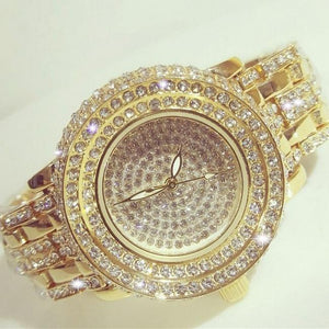 2018 Hot Sale Women Watches Lady Diamond Stone Dress Watch Gold Silver Stainless Steel Rhineston Wristwatch Female Crystal Watch