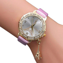 Load image into Gallery viewer, Watch Women Quartz Wrist The Eiffel Tower Rhinestone pendant Wristwatch Bangle Bracelet relogio masculino reloj hombre 17Jun20