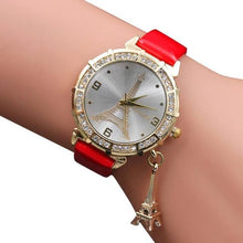 Load image into Gallery viewer, Watch Women Quartz Wrist The Eiffel Tower Rhinestone pendant Wristwatch Bangle Bracelet relogio masculino reloj hombre 17Jun20