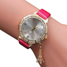 Load image into Gallery viewer, Watch Women Quartz Wrist The Eiffel Tower Rhinestone pendant Wristwatch Bangle Bracelet relogio masculino reloj hombre 17Jun20