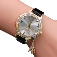 Load image into Gallery viewer, Watch Women Quartz Wrist The Eiffel Tower Rhinestone pendant Wristwatch Bangle Bracelet relogio masculino reloj hombre 17Jun20