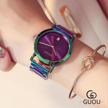 Load image into Gallery viewer, GUOU Watch Women Fashion Colorful Stainless Steel Ladies Watch Luxury Exquisite Women's Watches reloj mujer relogio feminino