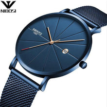 Load image into Gallery viewer, NIBOSI Man Watch Blue Watches Men 2017 Quartz Sport Full Steel Clock Military Watches Men Waterproof Ultra Thin Men's Hodinky
