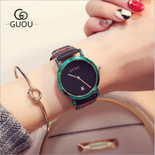Load image into Gallery viewer, GUOU Watch Women Fashion Colorful Stainless Steel Ladies Watch Luxury Exquisite Women's Watches reloj mujer relogio feminino