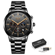 Load image into Gallery viewer, LIGE Mens Watches Top Brand Luxury Men's Sports Military Watch Men's Stainless Steel Waterproof Quartz Watch Relogio Masculino
