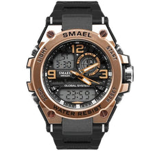 Load image into Gallery viewer, SMAEL Luxuly Men's Wrist Watch Gold Digital Watch Man Waterproof 50m LED Clock Man 1603 Digital Watch Man Sport Watch Shock