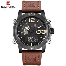 Load image into Gallery viewer, 2018 Top Luxury Brand NAVIFORCE Men Sports Watches Waterproof Quartz Clock Male Fashion Leather Wrist watch Relogio Masculino