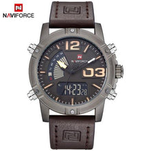 Load image into Gallery viewer, 2018 Top Luxury Brand NAVIFORCE Men Sports Watches Waterproof Quartz Clock Male Fashion Leather Wrist watch Relogio Masculino