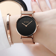Load image into Gallery viewer, Women Watches Rose Gold Luxury Ladies Watch Ultra thin Wrist Watch Quartz Clock Woman Watch 2018 Milanese Steel relogio feminino