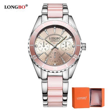 Load image into Gallery viewer, LONGBO Top Brand Fashion Watch Women Luxury Ceramic And Alloy Bracelet Analog Wristwatch Relogio Feminino Montre Relogio Clock