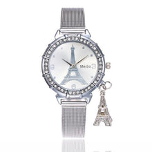 Load image into Gallery viewer, MEIBO Woman Watch  Eiffel Tower Luxury  Glass  Watch Fashion   Stainless Steel  Band   Quartz Wristwatches  Reloj Mujer  18FEB9