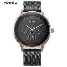 Load image into Gallery viewer, Fashion Quartz Men Watches SINOBI Top Brand Luxury Business High Quality Alloy Slim Mesh Strap Casual Week Clock Calendar Watch