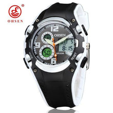Load image into Gallery viewer, OHSEN Electronic Women Sport Watch Waterproof 30M Outdoor Analog Alarm Dual Display Wristwatches Quartz Digital Relogio Feminino