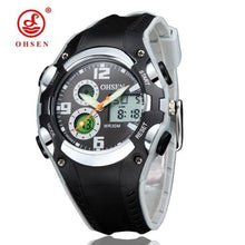 Load image into Gallery viewer, OHSEN Electronic Women Sport Watch Waterproof 30M Outdoor Analog Alarm Dual Display Wristwatches Quartz Digital Relogio Feminino