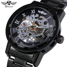 Load image into Gallery viewer, 2018 WINNER Mechanical Watches For Men Hand-wind Leather Watches Roman Number Skeleton Wristwatches Luminous Hands reloj hombre