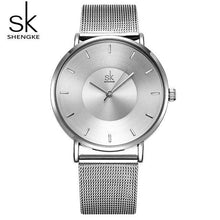 Load image into Gallery viewer, Shengke Black Fashion Women Watches Top Brand Luxury Ultra Thin Watch Ladies Quartz Wristwatch Relojes Mujer 2018 SK Women Clock