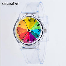 Load image into Gallery viewer, Transparent Clock Silicon Watch Women Sport Casual Quartz Wristwatches Novelty Crystal Ladies Watches Cartoon Reloj Mujer 2018